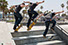 Photoshop montage of a skateboarder at Venice Beach, California